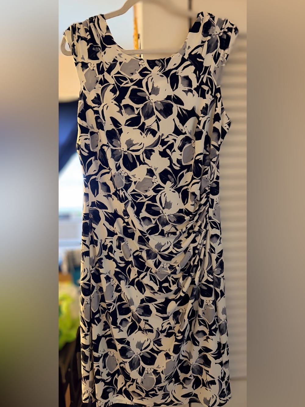 Ralph Lauren Black and White Floral Midi Dress
